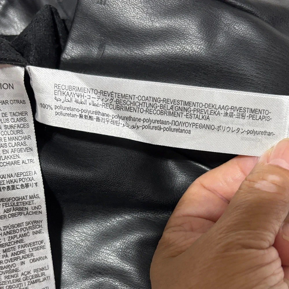 Zara Black Leather Look Trousers